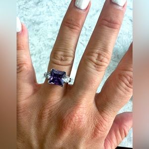 Large purple cocktail ring